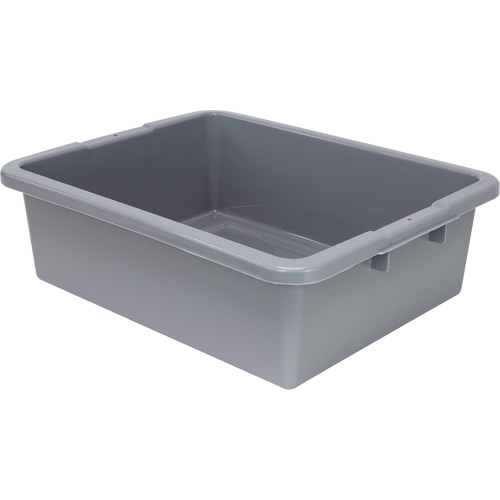 All-Purpose Ribbed-Bottom Storage Tub, 7" H x 17" D x 22" L, Plastic, Grey We Share Industrial Supply
