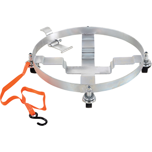 Tilting Drum Dollies, Steel, 900 lbs. Capacity, 23-1/2" Diameter, Hard Rubber Casters We Share Industrial Supply