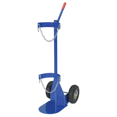 Chariot pour bouteille de gaz, Roues Pneumatique, Base de 12" la x 15-1/2" lo, 500 lb We Share Industrial Supply