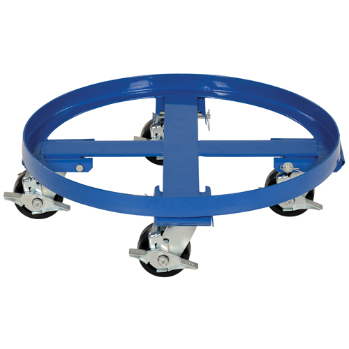 Heavy Duty Drum Dolly, Steel, 2000 lbs. Capacity, 24-1/8" Diameter, Phenolic Casters We Share Industrial Supply