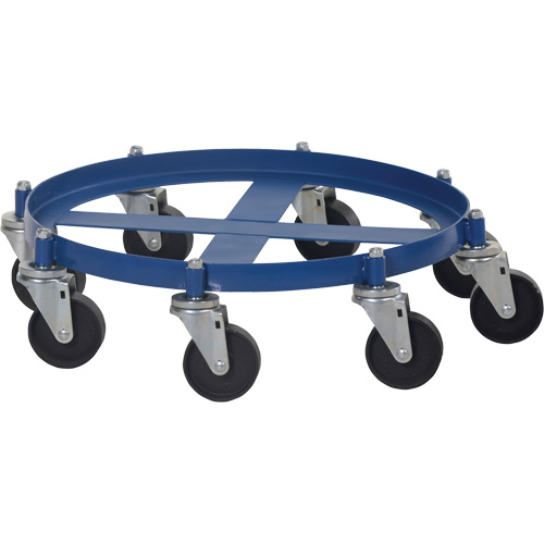 Octagon Drum Dolly, Steel, 2000 lbs. Capacity, 27-1/16" Diameter, Cast Iron Casters We Share Industrial Supply