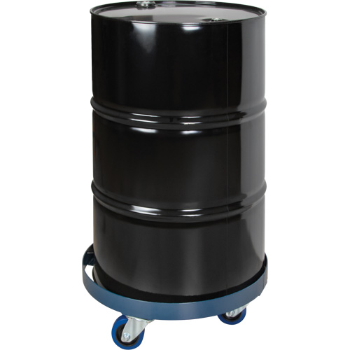 Drum Dolly, Steel, 1400 lbs. Capacity, 24" Diameter, Blue Elastic Casters We Share Industrial Supply
