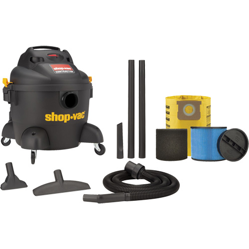 Aspirateur d'atelier s&eacute;rie entrepreneur, Secs-humides, 3,5 CV, 6 gal. US (22,7 litres) We Share Industrial Supply