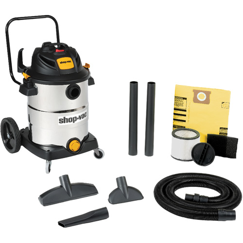 Stainless Steel Wet/Dry Shop Vacuum, 120 V, 16 gal. Capacity We Share Industrial Supply