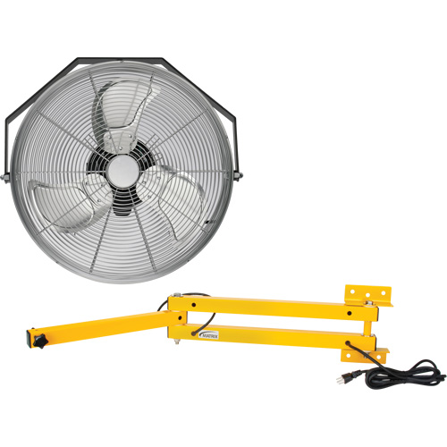 Industrial Workstation Fan Kit with Double Locking Arm, Industrial, 3 Speed, 18" Diameter We Share Industrial Supply