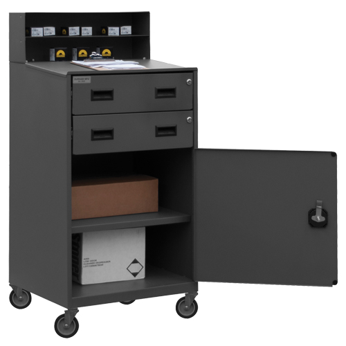 Shop Desk, 23" W x 20" D x 51" H, Grey We Share Industrial Supply