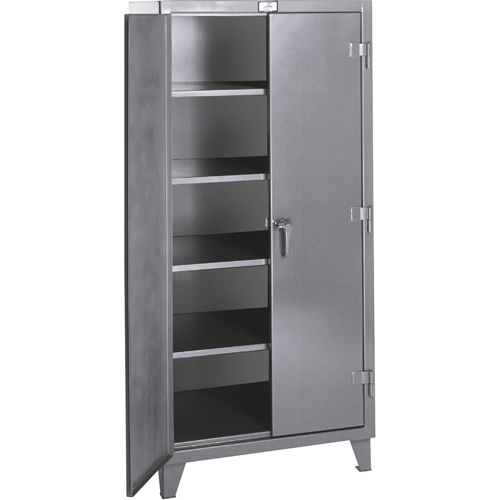 Armoires de rangement Rough & Tough, Acier, 4 Tablettes, 72" h x 48" la x 24" P, Gris We Share Industrial Supply