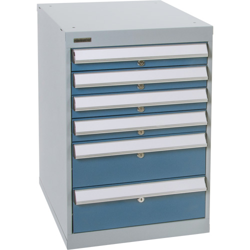 Six-Drawer Pedestal Workbench, 18" W x 21" D x 28" H We Share Industrial Supply