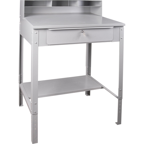 Open Floor Style Shop Desk, 34-1/2" W x 30" D x 53" H, Grey We Share Industrial Supply