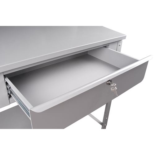 Open Floor Style Shop Desk, 34-1/2" W x 30" D x 53" H, Grey We Share Industrial Supply