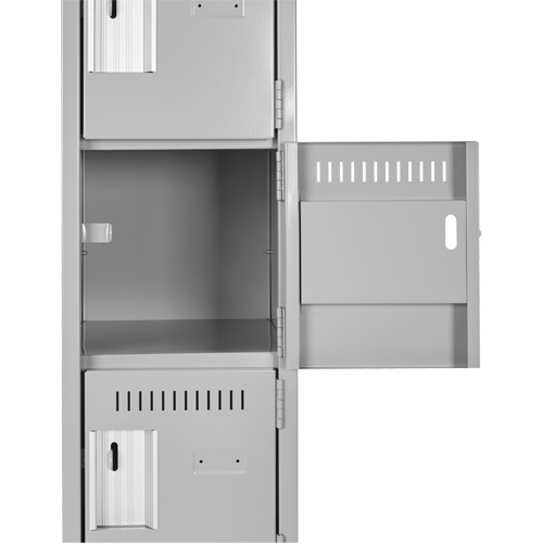 Clean Line Lockerette , 6 -tier, Bank of 4, 48" x 18" x 82", Steel, Beige, Rivet (Assembled) We Share Industrial Supply