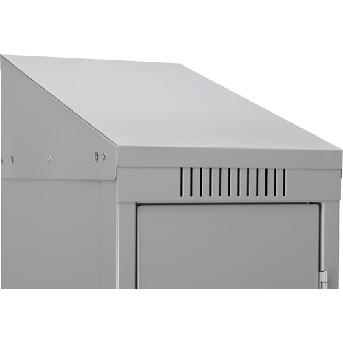 Clean Line Lockerette , 6 -tier, Bank of 4, 48" x 18" x 82", Steel, Beige, Rivet (Assembled) We Share Industrial Supply