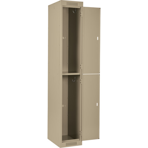 Clean Line Lockers, 2 -tier, Bank of 4, 48" x 18" x 72", Steel, Beige, Rivet (Assembled) We Share Industrial Supply