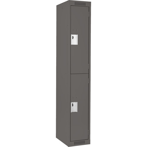 Casiers Clean Line, 2 niveaux, 12" x 18" x 72", Acier, Charbon, Rivet (assembl&eacute;) We Share Industrial Supply