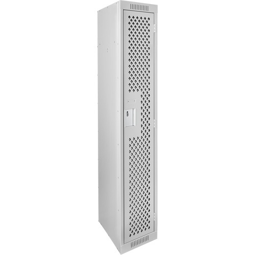 Casiers Clean Line, 12" x 15" x 72", Acier, Gris, Rivet (assembl&eacute;), Perfor&eacute; We Share Industrial Supply