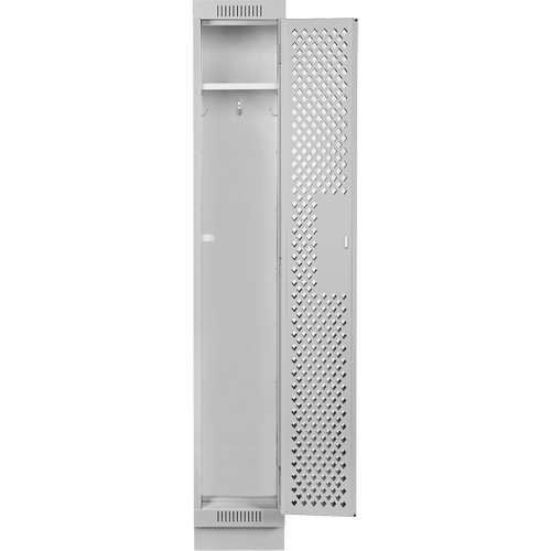 Clean Line Lockers, 12" x 12" x 76", Steel, Grey, Rivet (Assembled), Perforated We Share Industrial Supply
