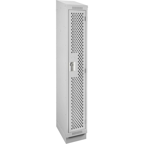 Clean Line Lockers, 12" x 15" x 82", Steel, Grey, Rivet (Assembled), Perforated We Share Industrial Supply