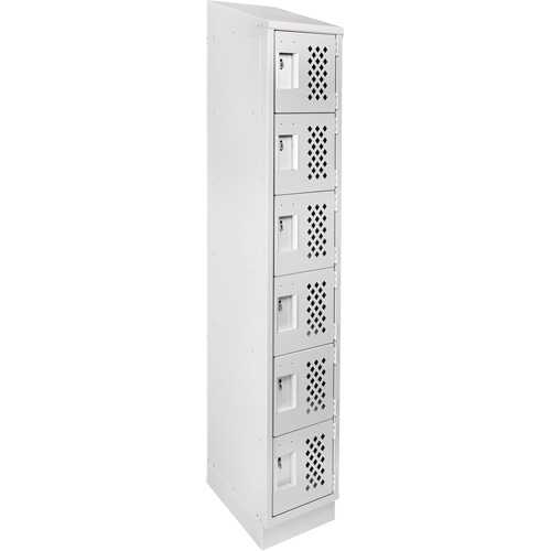 Assembled Lockerettes Clean Line Perforated Economy Lockers, 6 -tier, 18" x 72" x 12", Steel We Share Industrial Supply