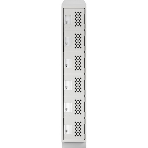 Assembled Lockerettes Clean Line Perforated Economy Lockers, 6 -tier, 18" x 72" x 12", Steel We Share Industrial Supply