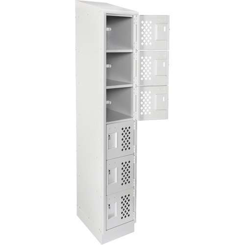 Assembled Lockerettes Clean Line Perforated Economy Lockers, 6 -tier, 18" x 72" x 12", Steel We Share Industrial Supply