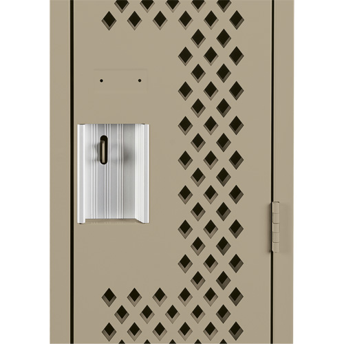 Clean Line Lockers, Bank of 3, 36" x 12" x 72", Steel, Beige, Rivet (Assembled), Perforated We Share Industrial Supply