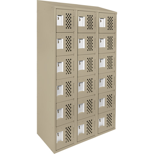 Assembled Lockerettes Clean Line Perforated Economy Lockers, 6 -tier, Bank of 3, 18" x 72" x 12", Steel We Share Industrial Supply