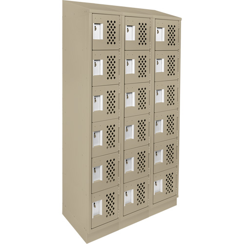 Assembled Lockerettes Clean Line Perforated Economy Lockers, 6 -tier, Bank of 3, 18" x 72" x 12", Steel We Share Industrial Supply