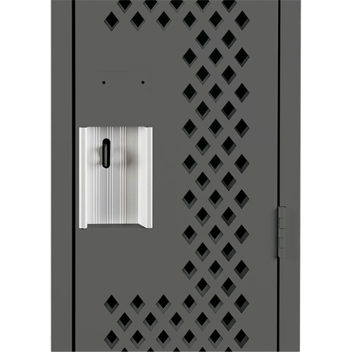 Clean Line Lockers, Bank of 3, 36" x 12" x 72", Steel, Charcoal, Rivet (Assembled), Perforated We Share Industrial Supply