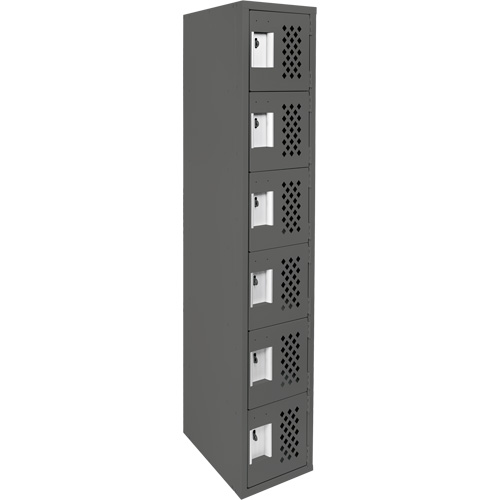 Assembled Lockerettes Clean Line Perforated Economy Lockers, 6 -tier, 18" x 72" x 12", Steel We Share Industrial Supply