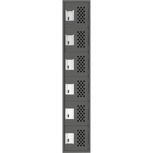 Assembled Lockerettes Clean Line Perforated Economy Lockers, 6 -tier, 18" x 72" x 12", Steel We Share Industrial Supply