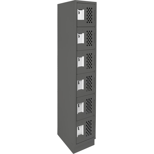 Clean-Line Perforated Lockerette, 6 -tier, 12" x 72" x 12", Steel We Share Industrial Supply