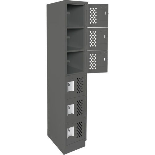 Clean-Line Perforated Lockerette, 6 -tier, 12" x 72" x 12", Steel We Share Industrial Supply