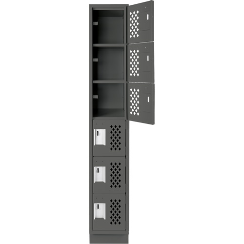 Clean-Line Perforated Lockerette, 6 -tier, 12" x 72" x 12", Steel We Share Industrial Supply