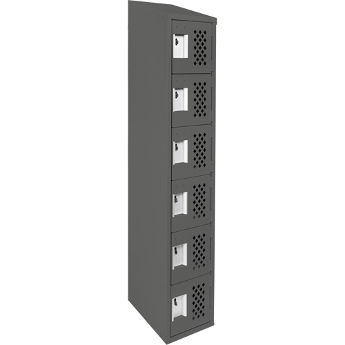 Assembled Lockerettes Clean Line Perforated Economy Lockers, 6 -tier, 18" x 72" x 12", Steel We Share Industrial Supply