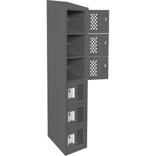 Assembled Lockerettes Clean Line Perforated Economy Lockers, 6 -tier, 18" x 72" x 12", Steel We Share Industrial Supply