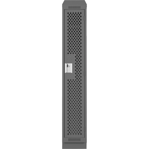 Clean Line Lockers, 12" x 15" x 82", Steel, Charcoal, Rivet (Assembled), Perforated We Share Industrial Supply