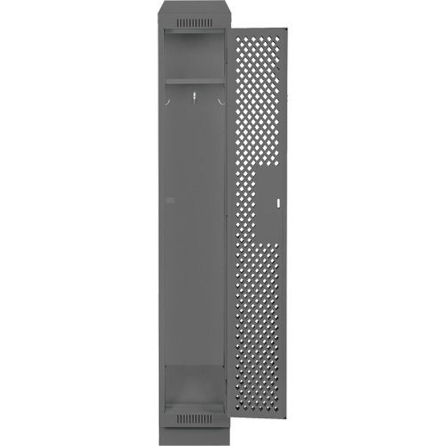Clean Line Lockers, 12" x 15" x 82", Steel, Charcoal, Rivet (Assembled), Perforated We Share Industrial Supply