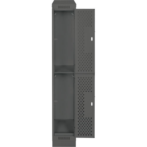 Casiers Clean Line, 2 niveaux, 12" x 18" x 82", Acier, Charbon, Rivet (assembl&eacute;), Perfor&eacute; We Share Industrial Supply