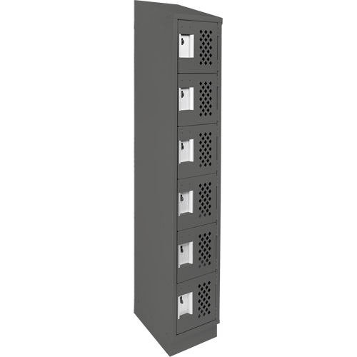 Assembled Lockerettes Clean Line Perforated Economy Lockers, 6 -tier, 18" x 72" x 12", Steel We Share Industrial Supply