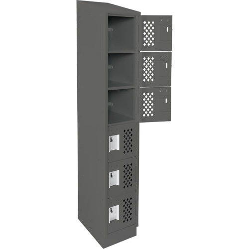 Assembled Lockerettes Clean Line Perforated Economy Lockers, 6 -tier, 18" x 72" x 12", Steel We Share Industrial Supply