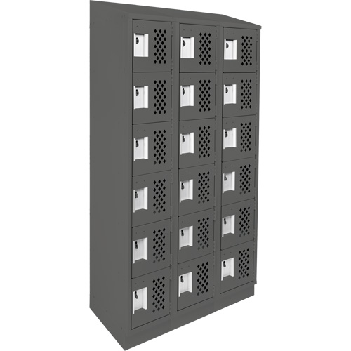Assembled Lockerettes Clean Line Perforated Economy Lockers, 6 -tier, Bank of 3, 18" x 72" x 12", Steel We Share Industrial Supply