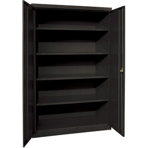 Armoires de rangement Hi-Boy profondes, Acier, 4 Tablettes, 72" h x 36" la x 24" P, Noir We Share Industrial Supply