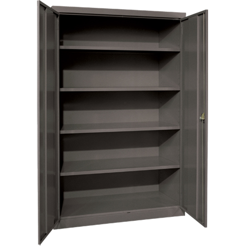 Armoires de rangement Hi-Boy profondes, Acier, 4 Tablettes, 72" h x 36" la x 24" P, Charbon We Share Industrial Supply