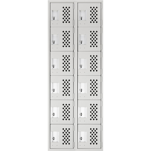 Clean Line Lockerettes, 6 -tier, Bank of 2, 18" x 72" x 12", Steel We Share Industrial Supply