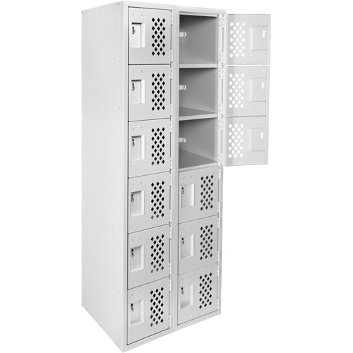 Clean Line Lockerettes, 6 -tier, Bank of 2, 18" x 72" x 12", Steel We Share Industrial Supply