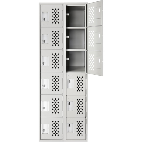 Clean Line Lockerettes, 6 -tier, Bank of 2, 18" x 72" x 12", Steel We Share Industrial Supply