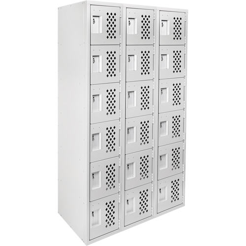 Clean Line Lockerettes, 6 -tier, Bank of 3, 18" x 72" x 12", Steel We Share Industrial Supply