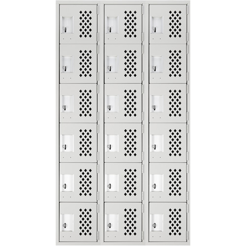 Clean Line Lockerettes, 6 -tier, Bank of 3, 18" x 72" x 12", Steel We Share Industrial Supply
