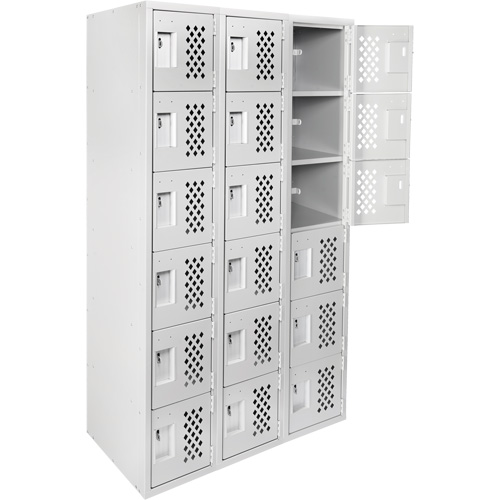 Clean Line Lockerettes, 6 -tier, Bank of 3, 18" x 72" x 12", Steel We Share Industrial Supply