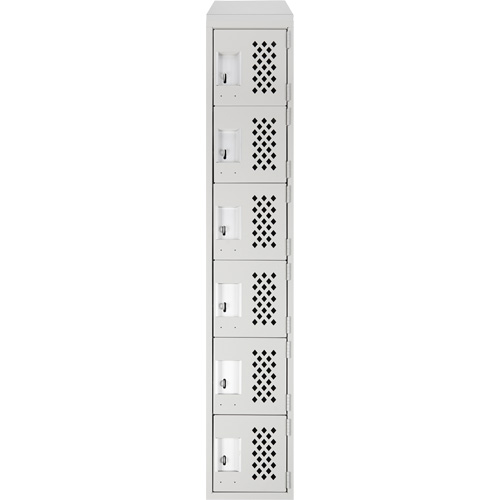 Assembled Lockerettes Clean Line Perforated Economy Lockers, 6 -tier, 18" x 72" x 12", Steel We Share Industrial Supply